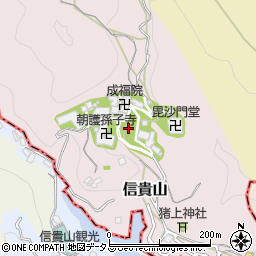 奈良県生駒郡平群町信貴山周辺の地図