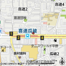 リラクゼーションらくらく喜連瓜破駅前店周辺の地図