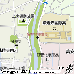 法隆寺国際高校周辺の地図