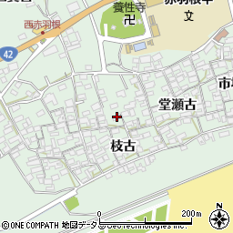 愛知県田原市赤羽根町枝古周辺の地図