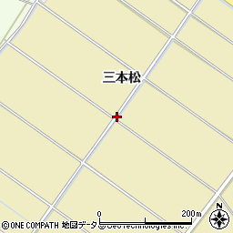 愛知県田原市亀山町三本松周辺の地図