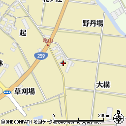 愛知県田原市亀山町大構周辺の地図