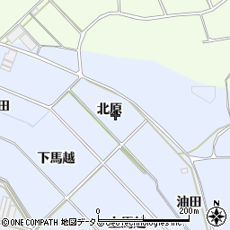 愛知県田原市小塩津町（北原）周辺の地図