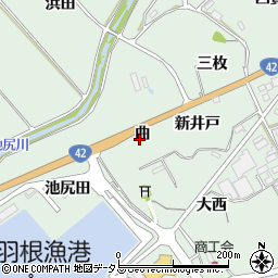 愛知県田原市赤羽根町曲周辺の地図