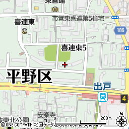 大阪市営東喜連第４住宅３号館周辺の地図