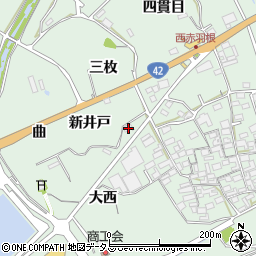 愛知県田原市赤羽根町西15周辺の地図