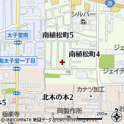 大阪府八尾市南植松町5丁目176周辺の地図