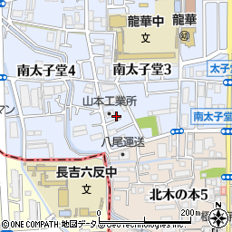 大阪府八尾市南太子堂3丁目周辺の地図