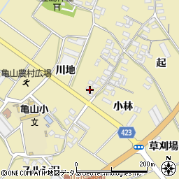 愛知県田原市亀山町川地68周辺の地図