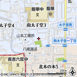 大阪府八尾市南太子堂3丁目4周辺の地図