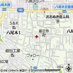 八尾木町内会館周辺の地図