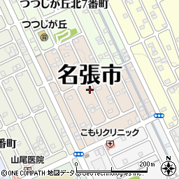 三重県名張市つつじが丘北６番町周辺の地図