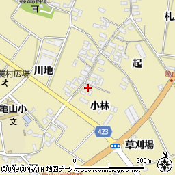 愛知県田原市亀山町小林周辺の地図
