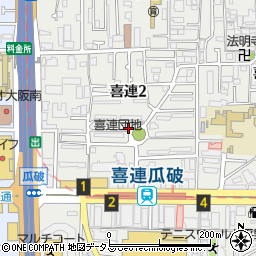 リパーク喜連瓜破駅前駐車場周辺の地図