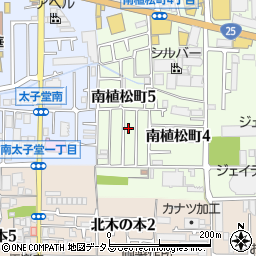 大阪府八尾市南植松町5丁目201周辺の地図