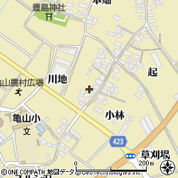 愛知県田原市亀山町川地26周辺の地図
