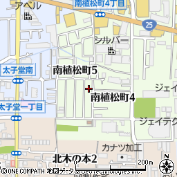 大阪府八尾市南植松町5丁目周辺の地図