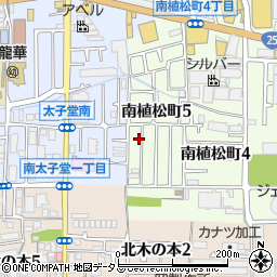 大阪府八尾市南植松町5丁目261周辺の地図