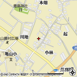 愛知県田原市亀山町川地周辺の地図