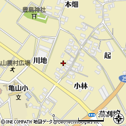 愛知県田原市亀山町（川地）周辺の地図