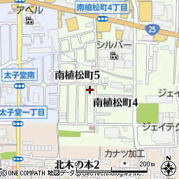 大阪府八尾市南植松町5丁目154周辺の地図