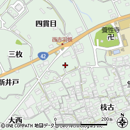 愛知県田原市赤羽根町（四貫目）周辺の地図