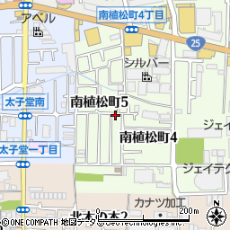 大阪府八尾市南植松町5丁目156周辺の地図