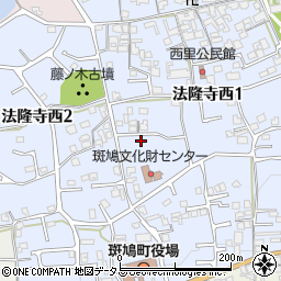 奈良県生駒郡斑鳩町法隆寺西周辺の地図