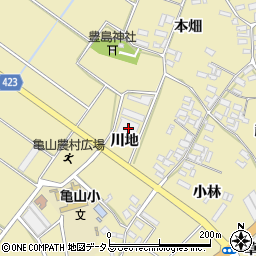 愛知県田原市亀山町川地79周辺の地図