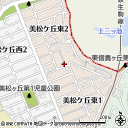 奈良県生駒郡三郷町美松ケ丘東周辺の地図