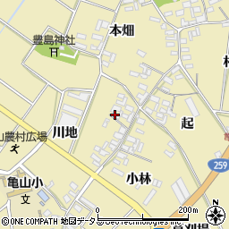 愛知県田原市亀山町川地31周辺の地図