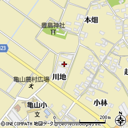 愛知県田原市亀山町川地80周辺の地図