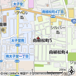 大阪府八尾市南植松町5丁目117周辺の地図