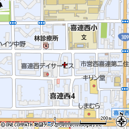 大阪市営西喜連第５住宅３号館周辺の地図