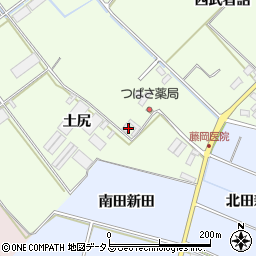 愛知県田原市保美町土尻周辺の地図