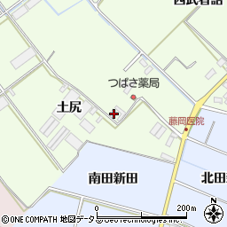 愛知県田原市保美町（土尻）周辺の地図