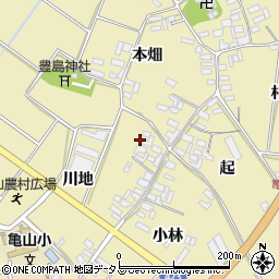 愛知県田原市亀山町川地35周辺の地図