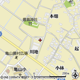 愛知県田原市亀山町川地82周辺の地図