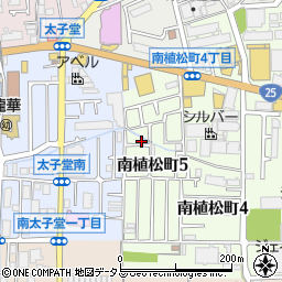 大阪府八尾市南植松町5丁目107周辺の地図