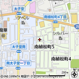 大阪府八尾市南植松町5丁目106周辺の地図