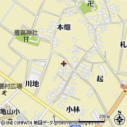 愛知県田原市亀山町川地34周辺の地図