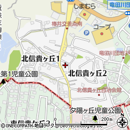 奈良県生駒郡平群町北信貴ヶ丘周辺の地図