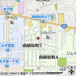 大阪府八尾市南植松町5丁目75周辺の地図