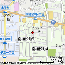 大阪府八尾市南植松町5丁目72周辺の地図