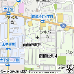 大阪府八尾市南植松町5丁目76周辺の地図