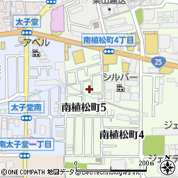 大阪府八尾市南植松町5丁目88周辺の地図