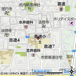 大阪市立喜連小学校周辺の地図