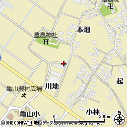 愛知県田原市亀山町周辺の地図