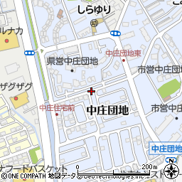 岡山県倉敷市中庄団地周辺の地図