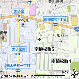大阪府八尾市南植松町5丁目102周辺の地図